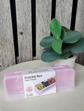 Melii Snackle Box Pink 4-Compartment On-The-Go Food Container
